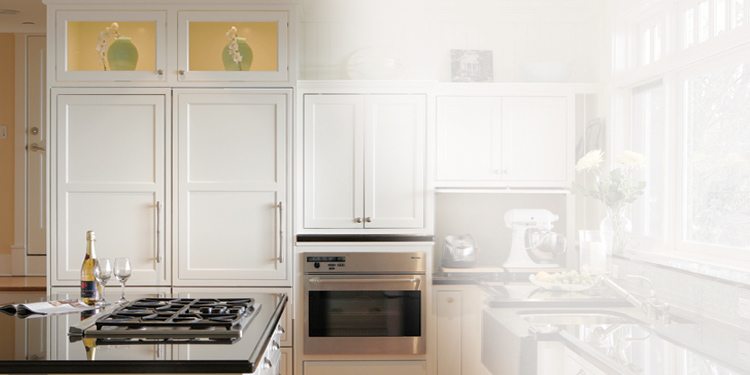 White transitional kitchen design
